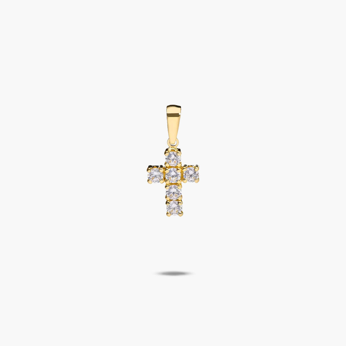 Cruz de oro 18K circonitas 14 mm