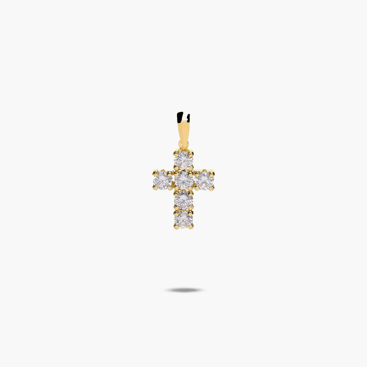 Cruz de oro 18K circonitas 18 mm