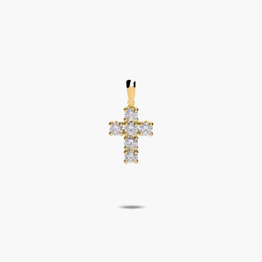 Cruz de oro 18K circonitas 18 mm