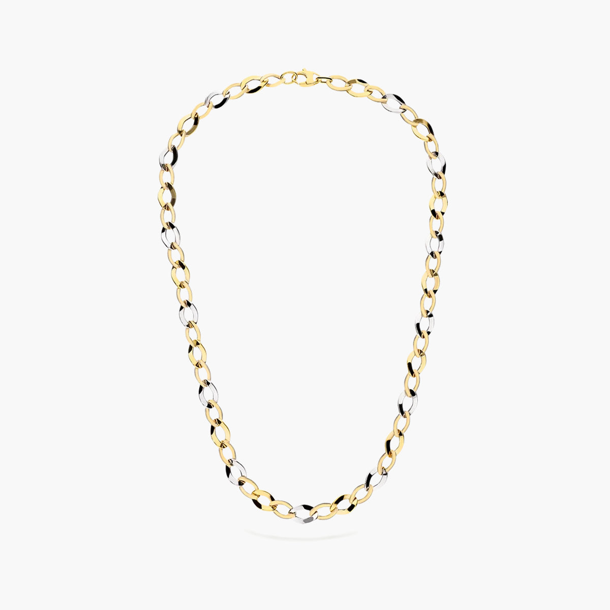Gargantilla de oro bicolor 18K 45 cm eslabón