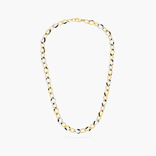 Gargantilla de oro bicolor 18K 45 cm eslabón