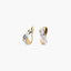 Pendientes de oro bicolor 18K bagué enlazado 12 mm