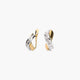 Pendientes de oro bicolor 18K bagué enlazado 12 mm