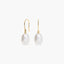 Pendientes largos de oro 18K con perlas 25 mm