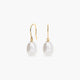 Pendientes largos de oro 18K con perlas 25 mm
