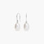 Pendientes largos de oro blanco 18K con perlas 25 mm