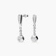 Pendientes largos de oro blanco 18K circonitas 25 mm