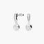 Pendientes largos de oro blanco 18K circonitas 18 mm