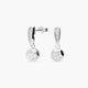 Pendientes largos de oro blanco 18K circonitas 18 mm