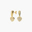 Pendientes largos corazón de oro 18K circonitas 20 mm