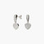 Pendientes largos corazón de oro blanco 18K circonitas 20 mm