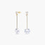 Pendientes largos de oro 18K circonitas 30 mm