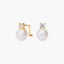 Pendientes de oro 18K con perlas y circonitas 16 mm