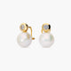 Pendientes de oro 18K con perlas y circonitas 17 mm