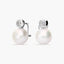Pendientes de oro blanco 18K con perlas y circonitas 17 mm
