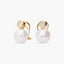 Pendientes de oro 18K con perlas y circonitas 14 mm