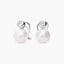 Pendientes de oro blanco 18K con perlas y circonitas 14 mm