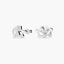 Pendientes flor enlazada de oro blanco 18K 10 mm