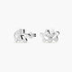 Pendientes flor enlazada de oro blanco 18K 10 mm