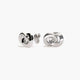 Pendientes círculo enlazado de oro blanco 18K 10 mm