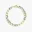 Pulsera de oro bicolor 18K eslabón anillas 19 cm
