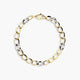 Pulsera de oro bicolor 18K eslabón anillas 19 cm