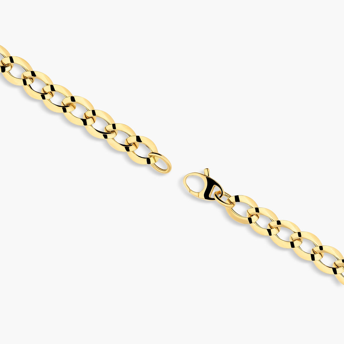 Pulsera de oro 18K eslabón anillas 19 cm