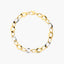 Pulsera de oro bicolor 18K eslabón anillas 19 cm