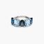 Anillo de oro blanco 18K topacio DEEP SEA