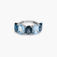 Anillo de oro blanco 18K topacio DEEP SEA