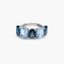 Anillo de oro blanco 18K topacio DEEP SEA