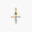 Cruz con diamante en oro bicolor 17mm