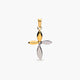 Cruz con diamante en oro bicolor 17mm