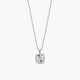 Collar de oro blanco 18K diamante natural 0.08 ct. 7 mm