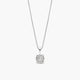Collar de oro blanco 18K diamante natural 0.05 ct. 4 mm