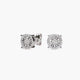 Pendientes redondos de oro blanco 18K diamante natural 0.16 ct. 7 mm