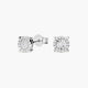 Pendientes redondos de oro blanco 18K diamante natural 0.2 ct. 6 mm
