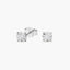 Pendientes redondos de oro blanco 18K diamante natural 0.09 ct. 5 mm