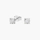 Pendientes redondos de oro blanco 18K diamante natural 0.09 ct. 5 mm