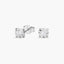 Pendientes redondos de oro blanco 18K diamante natural 0.12 ct. 6 mm
