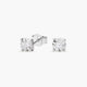 Pendientes redondos de oro blanco 18K diamante natural 0.12 ct. 6 mm