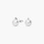Pendientes de oro blanco 18K diamante natural 0.04 ct. con perlas 10 mm
