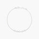 Pulsera de oro blanco 18K diamante natural 0.11 ct. 16-18 cm