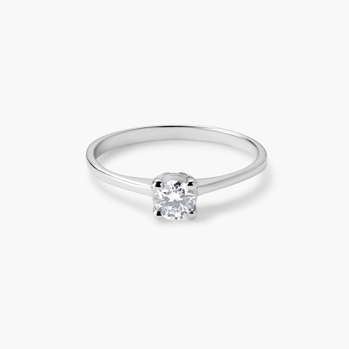 Anillo de oro blanco 18K diamante natural 0.3 ct. MOON