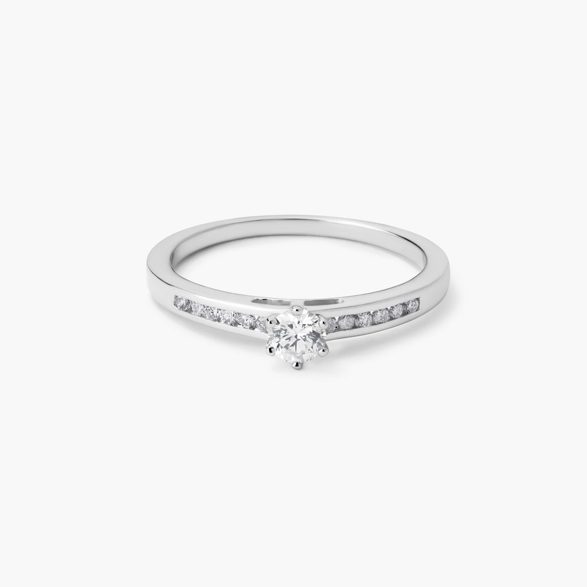 Anillo de oro blanco 18K diamante natural 0.3 ct. COMET
