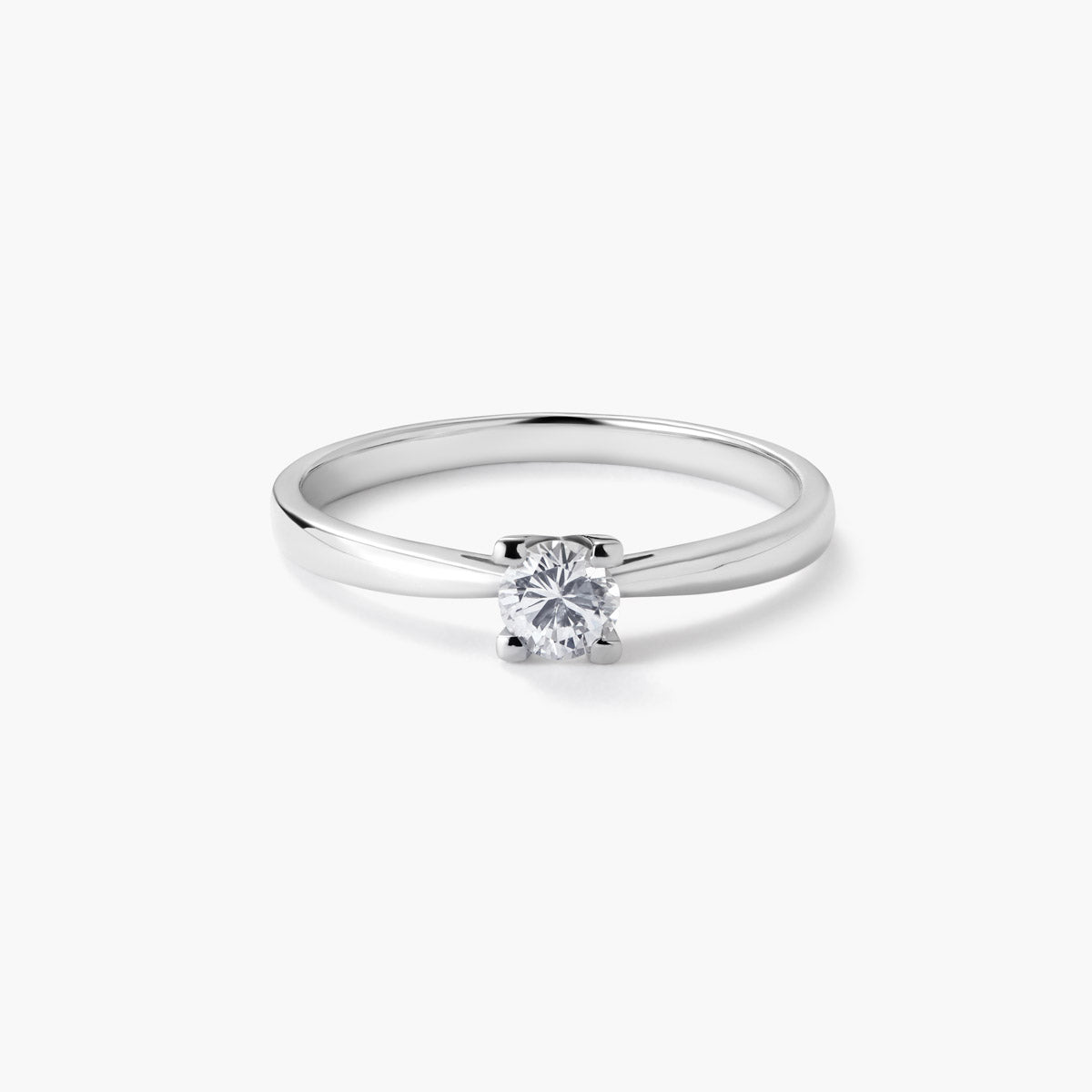 Anillo de oro blanco 18K diamante natural 0.25 ct. MOON
