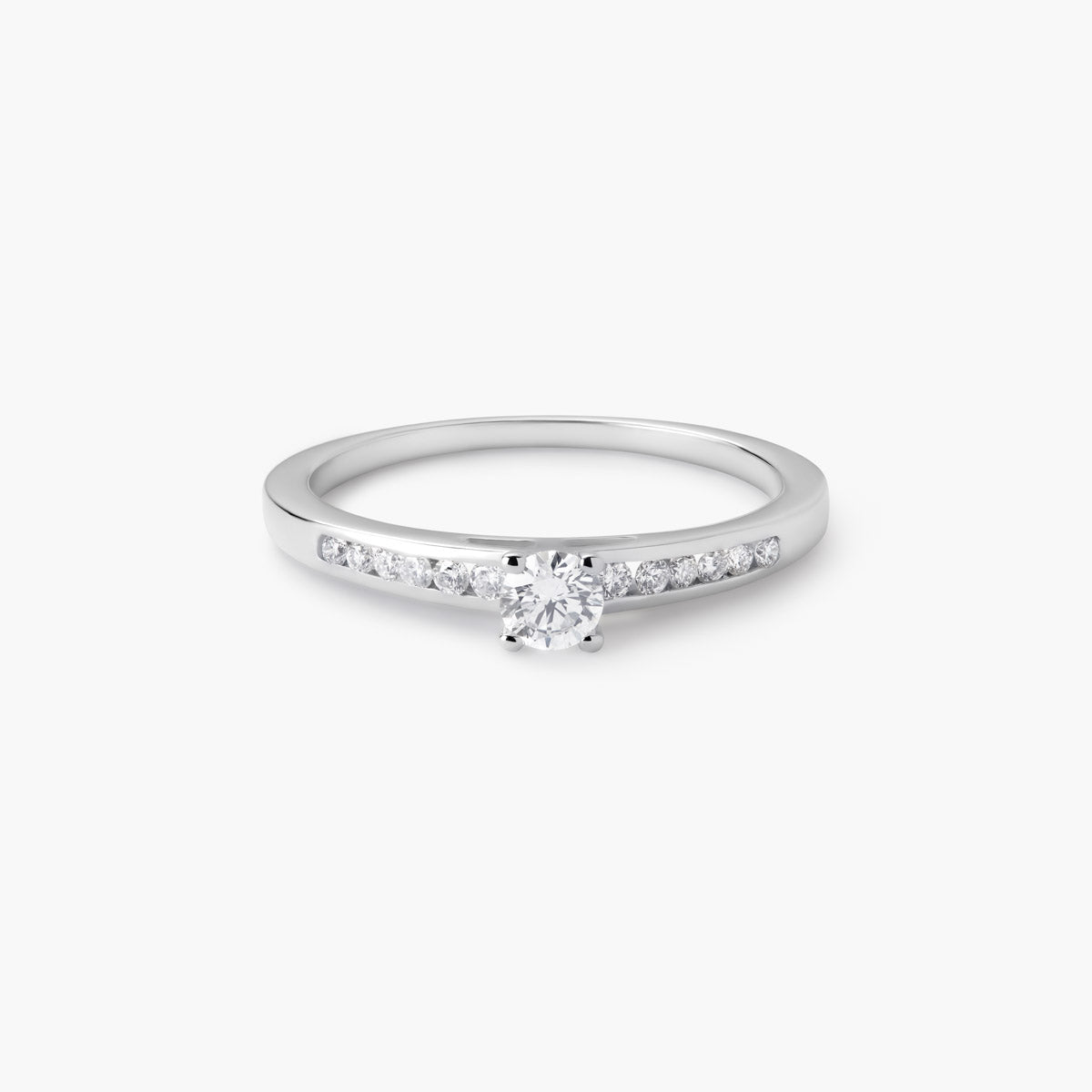 Anillo de oro blanco 18K diamante natural 0.3 ct. COMET