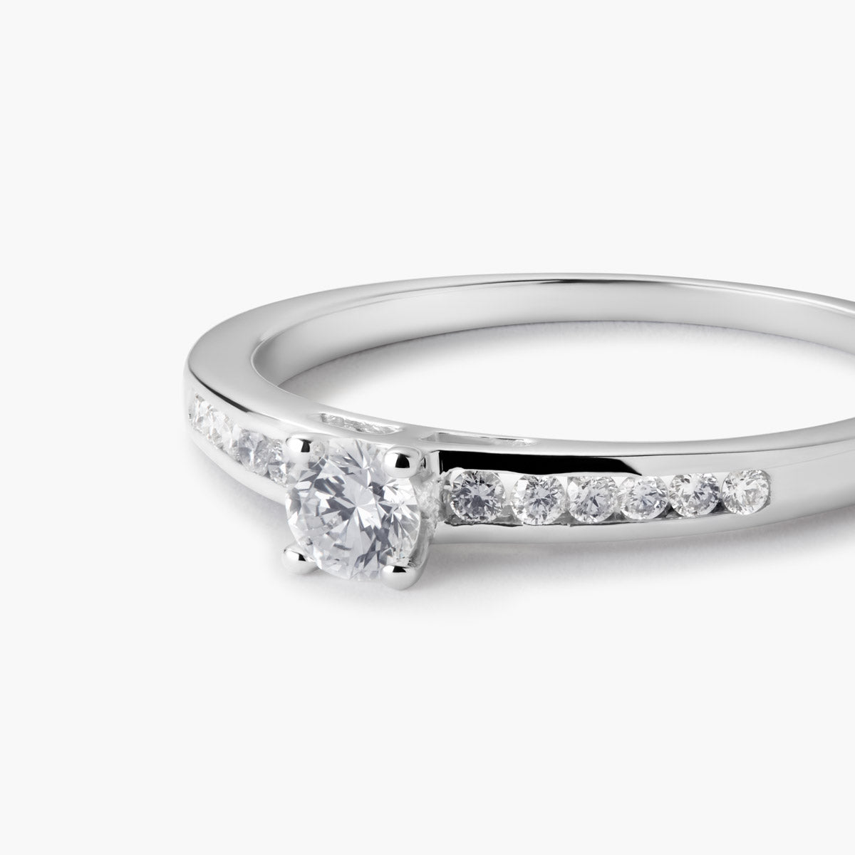 Anillo de oro blanco 18K diamante natural 0.3 ct. COMET