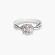 Anillo de oro blanco 18K diamante natural 0.081 ct. 