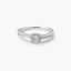 Anillo de oro blanco 18K diamante natural 0.11 ct. 